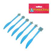  Набор пластиковых ножей "Бэби", (набор 6 шт), цвет голубой 309162 
