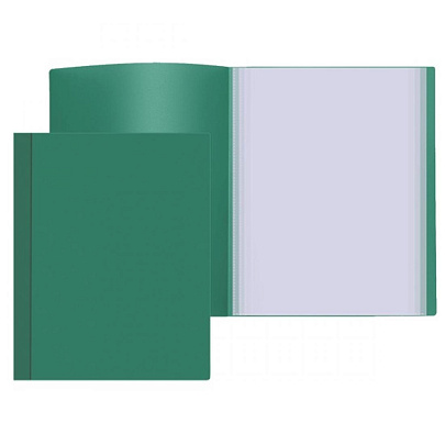  Папка пластик. с 30 пр/вкл. Attomex 0,45мм зеленая (60) /2211790/3102401/ 