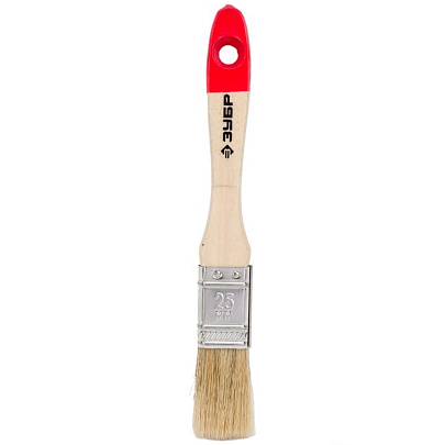  Кисть плоская Стандарт 25мм, натуральная щетина, деревянная ручка 