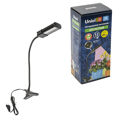  Светильник для растений LED 12Вт прищепка /Uniel 