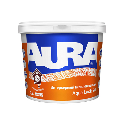 Лак акриловый интерьерный AURA Aqua Lack 20  0,9л 
