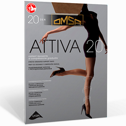  Колготки Omsa Attiva 20, цвет Marrone, размер 4 
