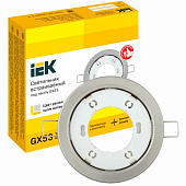 Светильник точечный встраиваемый GX53 4114 15Вт круг хром матовый /IEK