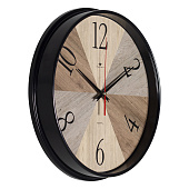Часы настенные Текстура дерева круглые d=29 см корпус черный 2940-115 Часы настенные Текстура дерева круглые d=29 см корпус черный 2940-115