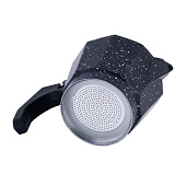 Кофеварка гейзерная 150мл (3 порции) из алюминия с широким индукционным дном (черный мрамор) /2511MR Кофеварка гейзерная 150мл (3 порции) из алюминия с широким индукционным дном (черный мрамор) /2511MR