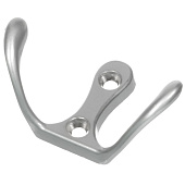Крючок мебельный Двойной малый серебро, 302032 Крючок мебельный Двойной малый серебро, 302032
