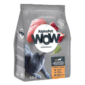 Сухой корм для стерилизованных кошек AlphaPet WOW Superpremium, 350 г, индейка и потрошки, 110011