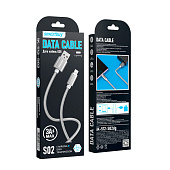 Дата-кабель Smartbuy S02 Lightning серый 3А 1м  iK-512-S02dg