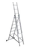 Лестница алюминиевая 3х7 ступеней, трехсекционная, макс. нагр. 150кг. Лестница алюминиевая 3х7 ступеней, трехсекционная, макс. нагр. 150кг.