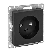  Розетка встраиваемая без заземления, цвет черный,  EKF Эпика 