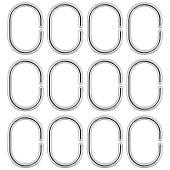  Кольца пластиковые овальные 12шт хром/103950 
