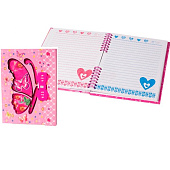 Блокнот с замком 16,5х23 см, 40л, Alingar, Бабочка и бант, гребень, ламинация, линия, AL9152 Блокнот с замком 16,5х23 см, 40л, Alingar, Бабочка и бант, гребень, ламинация, линия, AL9152