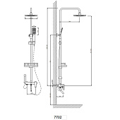 Душевая система со смесителем и тропическим душем с квадратными лейками с мыльницей с гиг.душем 7702 Душевая система со смесителем и тропическим душем с квадратными лейками с мыльницей с гиг.душем 7702