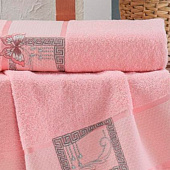 Комплект полотенец в коробке MERZUKA махровые 2 шт.CLASSY (розовый) Комплект полотенец в коробке MERZUKA махровые 2 шт.CLASSY (розовый)