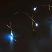 Гирлянда Моя Ёлочка светодиодная Роса l=2м 20LED, 1 режим, батарейки 2шт CR2032, холодный белый арт.2024-0423-2 Код275509