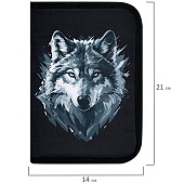 Пенал BRAUBERG, 1 отделение, полиэстер, 21х14 см, Gray wolf, 273520 Пенал BRAUBERG, 1 отделение, полиэстер, 21х14 см, Gray wolf, 273520