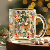 Кружка стеклянная «Милые олени», 300 мл 9657814 Кружка стеклянная «Милые олени», 300 мл 9657814