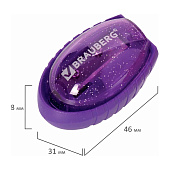  Точилка BRAUBERG "Shuttle", с контейнером, эллиптическая, ассорти, в картонном дисплее, 222505 