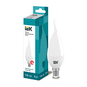  Лампа LED 7Вт Е14, свеча на ветру, 4000К нейтр. бел.IEK 