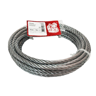  Трос стальной DIN 3055  6мм (5 м) 