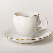 Чашка 240 мл с блюдцем 160 мм высокая Thun Bernadotte, декор "Отводка золото" БТФ0172 Чашка 240 мл с блюдцем 160 мм высокая Thun Bernadotte, декор "Отводка золото" БТФ0172