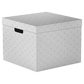  Коробка для хранения складная с крышкой "Орнамент", Д320 Ш320 В250, серый RUU-18 