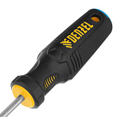 Отвертка SL5x150мм, CrV, трехкомпонентная рукоятка, Denzel Отвертка SL5x150мм, CrV, трехкомпонентная рукоятка, Denzel