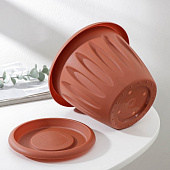 Горшок для растений "Фелиция" терракотовый 1,8л Д180 с поддонником С103Т Горшок для растений "Фелиция" терракотовый 1,8л Д180 с поддонником С103Т