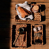 Поднос "Золотистый колос", Д320 Ш220 В60, песочный Shan-10 Поднос "Золотистый колос", Д320 Ш220 В60, песочный Shan-10