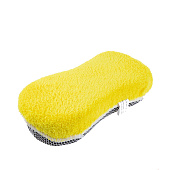 Губка микрофибра SKYWAY 24х11х5,5см двусторонняя с сеткой скрапер Губка микрофибра SKYWAY 24х11х5,5см двусторонняя с сеткой скрапер