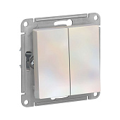 Выключатель встраиваемый 2 клавиши, цвет жемчуг, SE AtlasDesign Выключатель встраиваемый 2 клавиши, цвет жемчуг, SE AtlasDesign