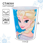 Стакан одноразовый «С Днем Рождения!», 250 мл, Холодное сердце Стакан одноразовый «С Днем Рождения!», 250 мл, Холодное сердце