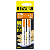 Полотна STAYER, T119BO, по дереву, ДСП, фигур. рез, T-хвост., шаг 2мм, 50мм (уп.2шт) Полотна STAYER, T119BO, по дереву, ДСП, фигур. рез, T-хвост., шаг 2мм, 50мм (уп.2шт)
