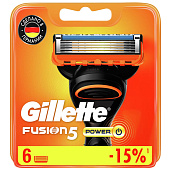 Сменные кассеты для бритья GILLETTE FUSION Power 6шт Сменные кассеты для бритья GILLETTE FUSION Power 6шт
