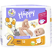  Подгузники Bella Happy Мини 12шт (3-6кг) Арт.BB-054-MI12-001 