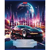 Тетрадь 18л клетка скругленные углы Futuristic cars серия, 18Т5В1