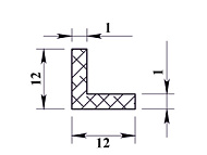  Алюминиевый уголок 12х12х1мм 1м 