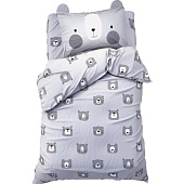 Комплект постельного белья Этель 1,5 сп Gray bear 100% хл, бязь 6480767 Комплект постельного белья Этель 1,5 сп Gray bear 100% хл, бязь 6480767