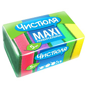 Набор губок для мытья посуды ЧИСТЮЛЯ 5L размер L 5шт НХК Арт.П0302 Набор губок для мытья посуды ЧИСТЮЛЯ 5L размер L 5шт НХК Арт.П0302