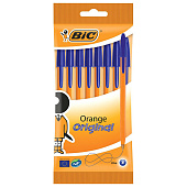 Ручки шариковые BIC Orange Fine, НАБОР 8 шт., СИНИЕ, линия 0,32мм, пакет, 919228