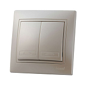 Выключатель СП 2-кл белый Карина Выключатель СП 2-кл белый Карина