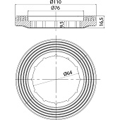  Мембрана между бачком и чашей унитаза 110/64/16,5 905RN640SK Iddis 