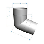 Колено 72° Docke PREMIUM, Графит Ral:7024 Колено 72° Docke PREMIUM, Графит Ral:7024