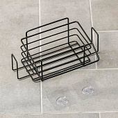  Полка на липучке, 10х24х14 см, цвет черный   5168789 