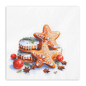 Салфетки бумажные Лилия 2-х сл 33х33 НГ Медовые пряники 20шт Арт.3118 Салфетки бумажные Лилия 2-х сл 33х33 НГ Медовые пряники 20шт Арт.3118