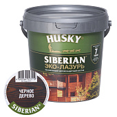  Защит. декор. покрытие HUSKY SIBERIAN ЭКО-ЛАЗУРЬ полуматовый черный 0,9л 