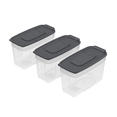 Набор емкостей д/сыпучих продуктов 1,0л Графит АП 547 Набор емкостей д/сыпучих продуктов 1,0л Графит АП 547