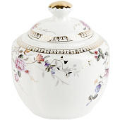 Сахарница "Цветник" 9х9х10см. v=300мл. (фарфор) (золотая обводка) 1270674 Сахарница "Цветник" 9х9х10см. v=300мл. (фарфор) (золотая обводка) 1270674