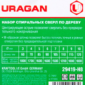 Набор сверла по дереву d=3-4-5-6-7-8-9-10мм М-образ./ URAGAN Набор сверла по дереву d=3-4-5-6-7-8-9-10мм М-образ./ URAGAN