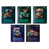 Тетрадь 18л Мышонок гонщик, клетка, обложка мелованный картон, микс, 7105245 Тетрадь 18л Мышонок гонщик, клетка, обложка мелованный картон, микс, 7105245